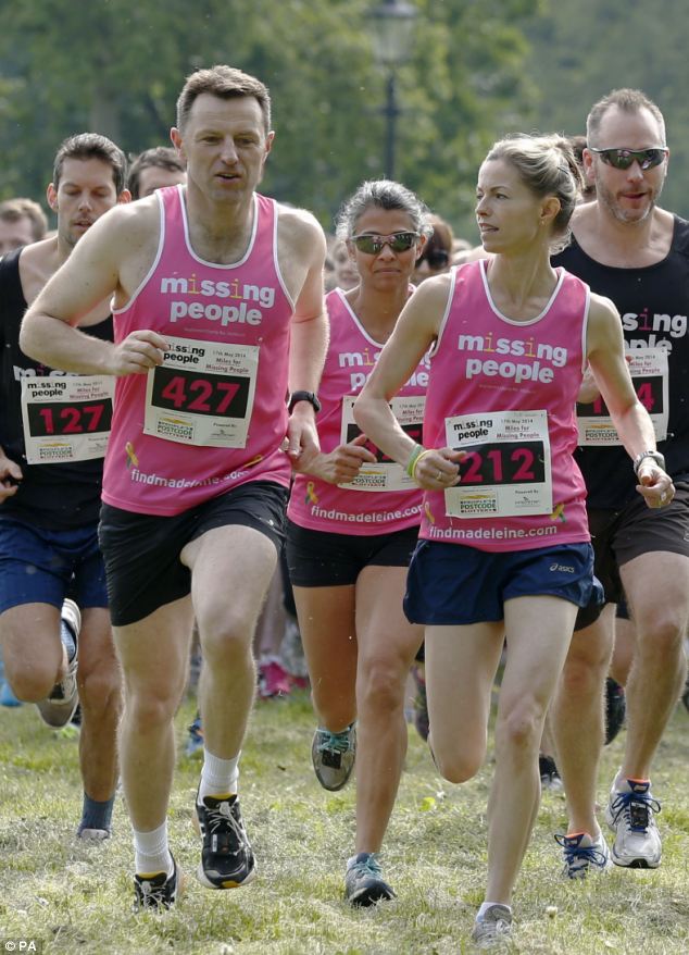Kate and Gerry McCann looked relaxed as they took part on the 10km run to support the families of people who have disappeared