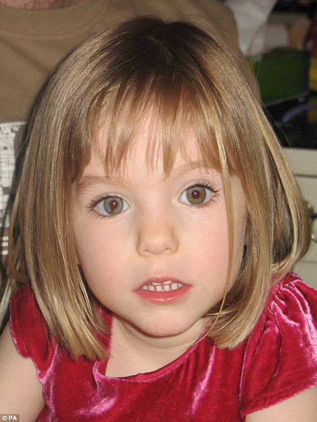 Madeleine McCann, who disappeared on the evening of Thursday, May 3, 2007, from her bed in an apartment in Praia da Luz, a resort in the Algarve region of Portugal. She was on holiday there with her parents