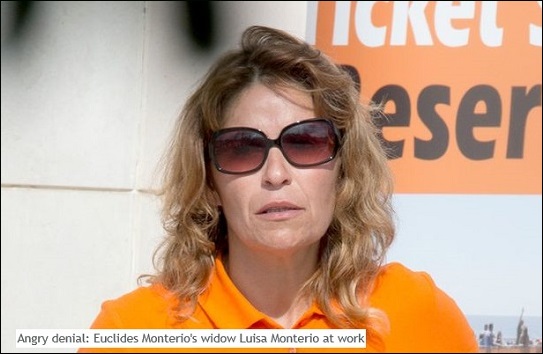Angry denial: Euclides Monterio's widow Luisa Monterio at work
