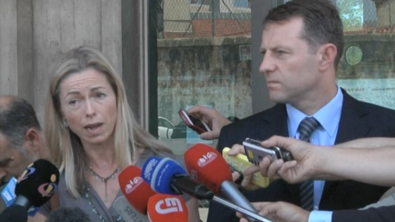 Kate and Gerry McCann outside court in Lisbon