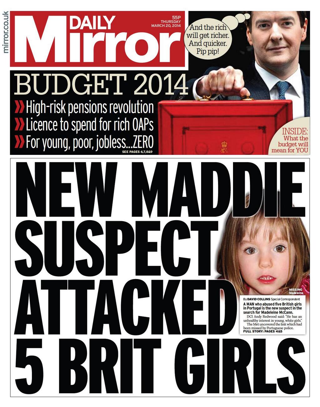 Daily Mirror, 20 March 2014
