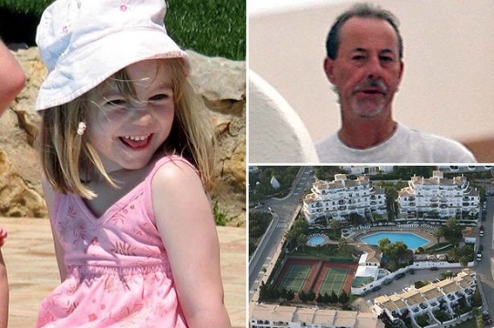 Pervert on the loose: Convicted paedophile David Reid and the resort from where Maddie was taken