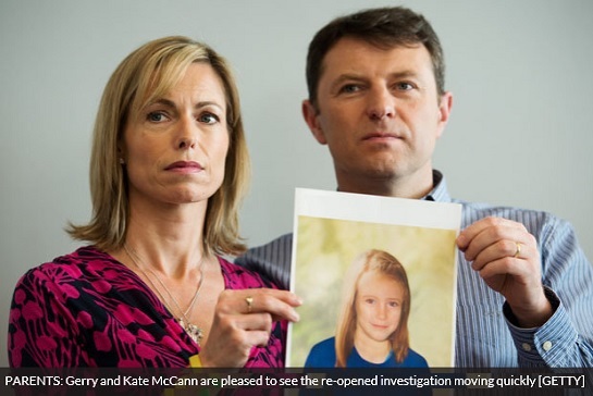 PARENTS: Gerry and Kate McCann are pleased to see the re-opened investigation moving quickly [GETTY]