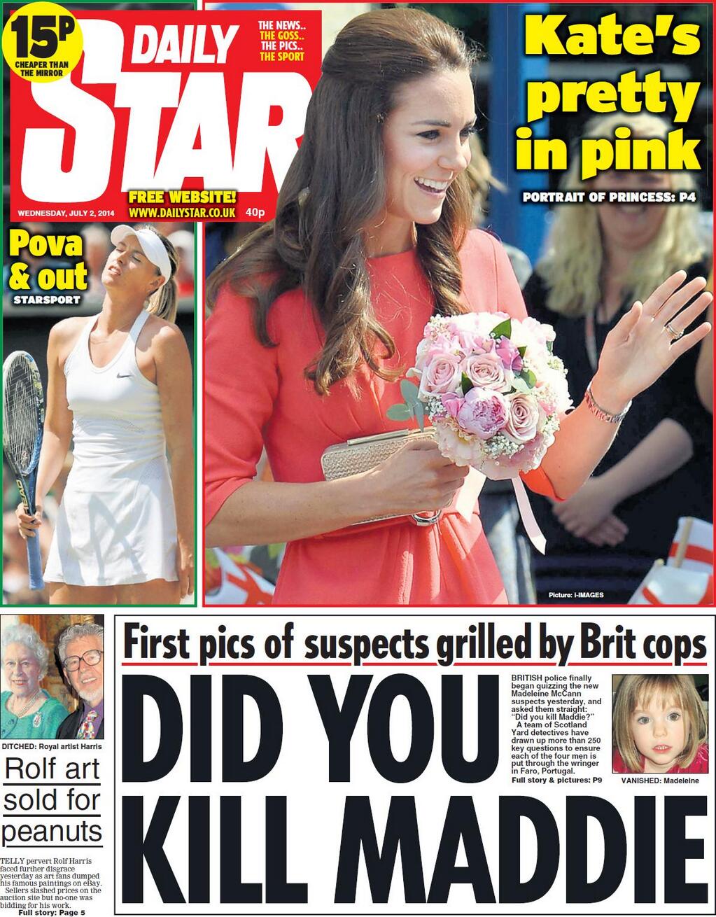 Did you kill Maddie - Daily Star, 02 July 2014 (paper edition)