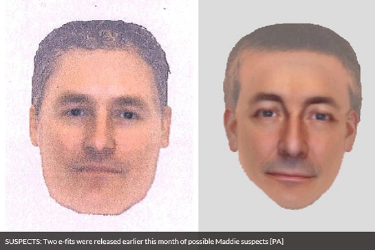 SUSPECTS: Two e-fits were released earlier this month of possible Maddie suspects [PA] 
