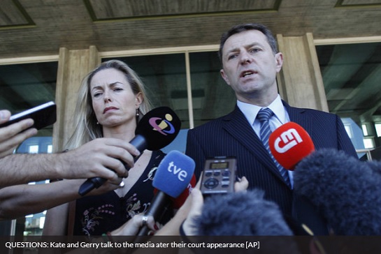 QUESTIONS: Kate and Gerry talk to the media ater their court appearance [AP]