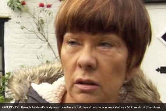 OVERDOSE: Brenda Leyland's body was found in a hotel days after she was revealed as a McCann troll [Sky News]