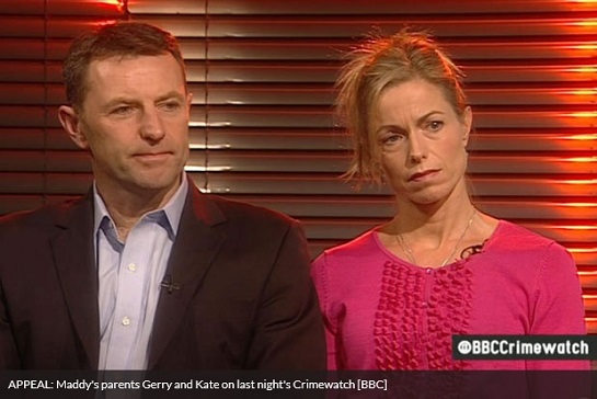 APPEAL: Maddy's parents Gerry and Kate on last night's Crimewatch [BBC]