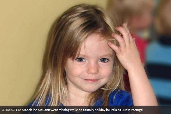 ABDUCTED: Madeleine McCann went missing while on a family holiday in Praia da Luz in Portugal