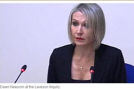 Dawn Neesom at the Leveson Inquiry.