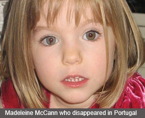 Madeleine McCann who disappeared in Portugal