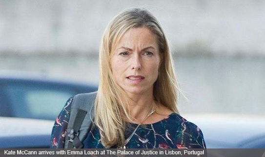 Kate McCann arrives with Emma Loach at The Palace of Justice in Lisbon, Portugal
