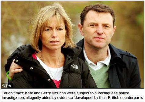 Tough times: Kate and Gerry McCann were subject to a Portuguese police investigation, allegedly aided by evidence 'developed' by their British counterparts