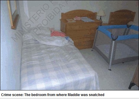 Crime scene: The bedroom from where Maddie was snatched
