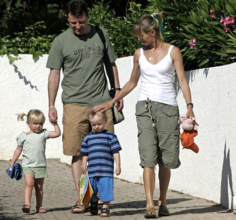 The McCanns walk with twins, Sean and Amelie