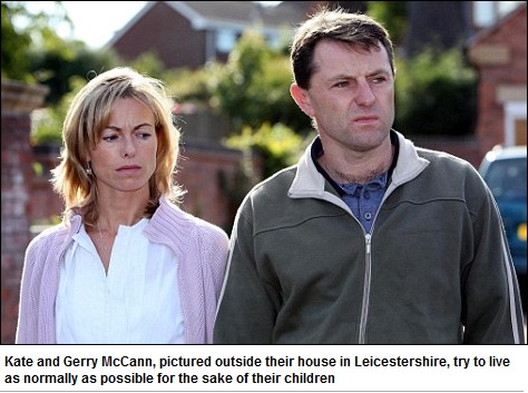 Kate and Gerry McCann, pictured outside their house in Leicestershire, try to live as normally as possible for the sake of their children