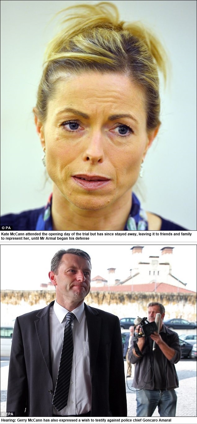 Kate McCann attended the opening day of the trial but has since stayed away, leaving it to friends and family to represent her, until Mr Armal began his defense