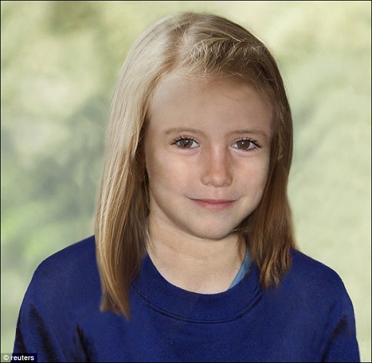 Madeleine McCann is seen how she may look as her ninth birthday approached in this computer-generated handout photograph released in 2012