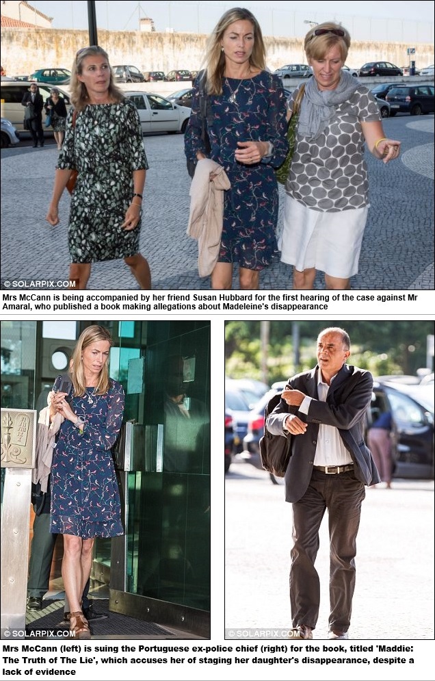 Mrs McCann (left) is suing the Portuguese ex-police chief (right) for the book, titled 'Maddie: The Truth of The Lie', which accuses her of staging her daughter's disappearance, despite a lack of evidence