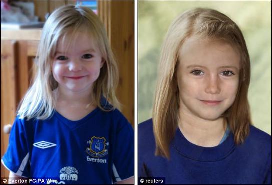 Still out there? Senior Met Police officers believe Madeleine (pictured left, and in an artist's impression of how she may look aged nine, right) may still be alive and said the Cleveland kidnappings show there could still be hope