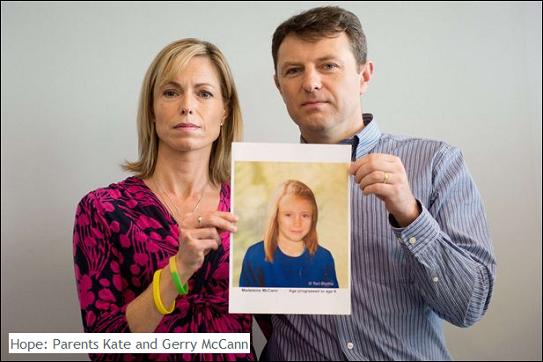Hope: Parents Kate and Gerry McCann