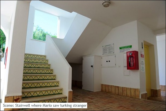 Scene: Stairwell where Mario saw lurking stranger