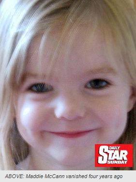 ABOVE: Maddie McCann vanished four years ago