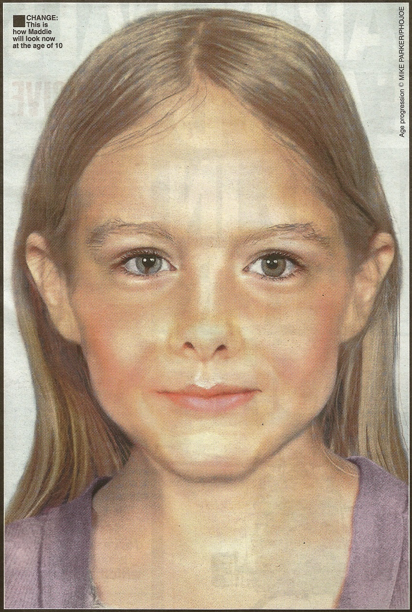 Aged progressed image of Madeleine, aged 10