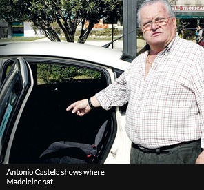 Antonio Castela shows where Madeleine sat