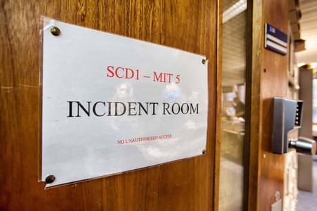 Restricted access: The door to the incident room