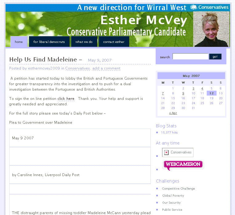 Esther McVey blog