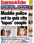 Exeter Express & Echo front page 01 April 2008