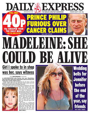 Daily Express 07 August 2008