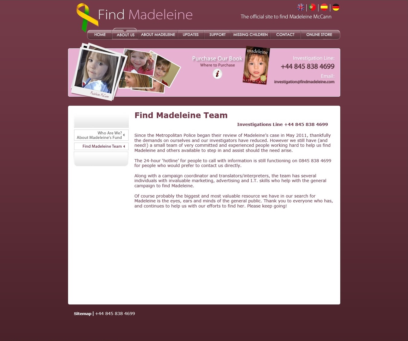 Find Madeleine Team announcement, 17 June 2012