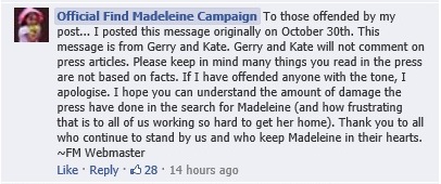 Official Find Madeleine Campaign, 05 January 2014