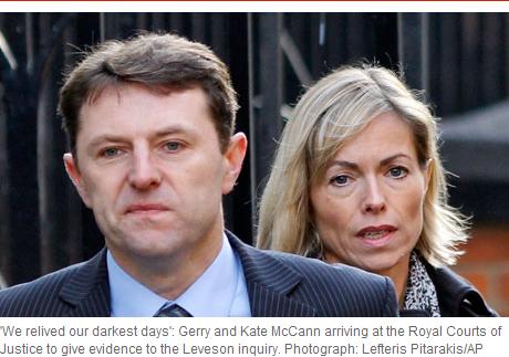 'We relived our darkest days': Gerry and Kate McCann arriving at the Royal Courts of Justice to give evidence to the Leveson inquiry.