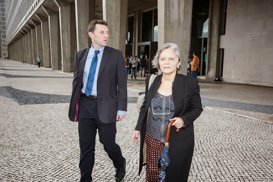 Gerry McCann and Isabel Duarte leave the Palace of Justice