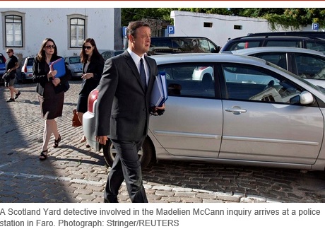 A Scotland Yard detective involved in the Madelien McCann inquiry arrives at a police station in Faro. Photograph: Stringer/REUTERS