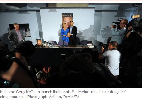 Kate and Gerry McCann launch their book, Madeleine, about their daughter's disappearance. Photograph: Anthony Devlin/PA