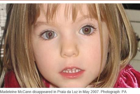Madeleine McCann disappeared in Praia da Luz in May 2007. Photograph: PA