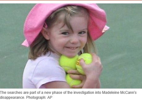 The searches are part of a new phase of the investigation into Madeleine McCann's disappearance. Photograph: AP