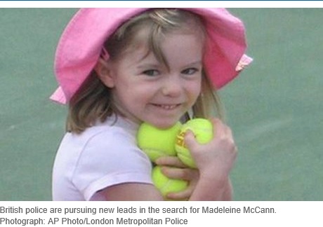British police are pursuing new leads in the search for Madeleine McCann. Photograph: AP Photo/London Metropolitan Police