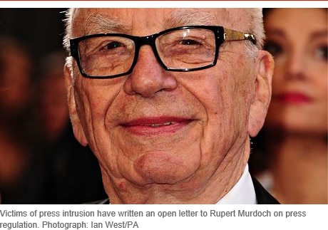 Victims of press intrusion have written an open letter to Rupert Murdoch on press regulation. Photograph: Ian West/PA
