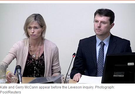Kate and Gerry McCann appear before the Leveson inquiry.