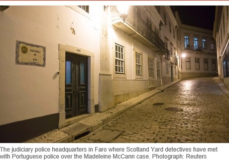 The judiciary police headquarters in Faro where Scotland Yard detectives have met with Portuguese police over the Madeleine McCann case. Photograph: Reuters