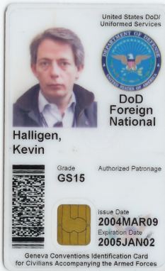 Kevin Halligen's US identity card