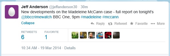 New developments on the Madeleine McCann case - full report on tonight's @bbccrimewatch BBC One, 9pm #madeleine #mccann