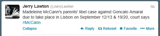 Libel case to take place in September, Twitter - Jerry Lawton