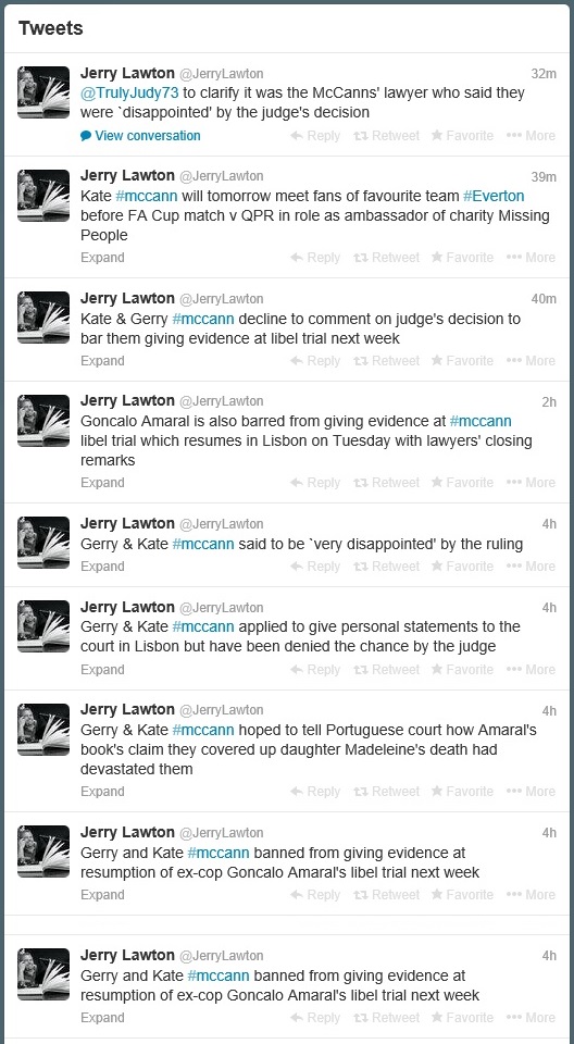 Jerry Lawton tweets, 03 January 2014