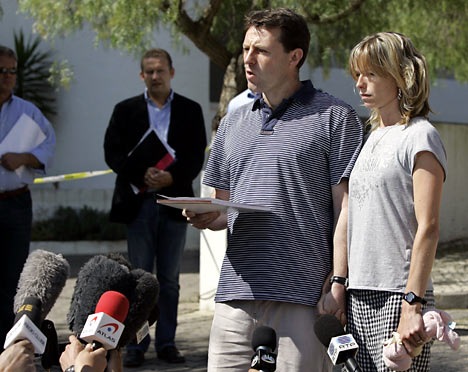Gerry McCann reads a prepared statement on 11 May 2007